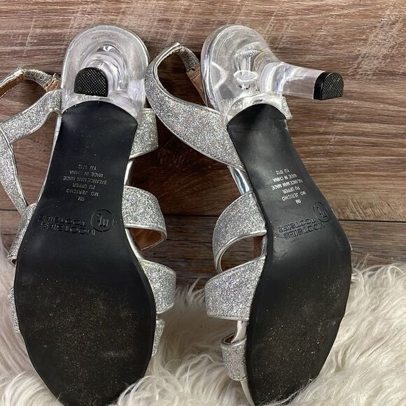 Mootsie Tootsies Ladies Strappy Silver Glittery Clear Heels, Size 6, Mo Jericho - Picture 7 of 10